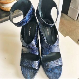 Zara Faux Snake Skin Strappy Heels